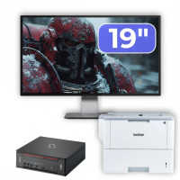 Pachet Calculator Second Hand Fujitsu Esprimo Q958 Mini PC, Intel Core i5-9500 3.00 - 4.40GHz, 8GB DDR4, 256GB SSD + Monitor 19" + Imprimanta Brother HL-L6300DW