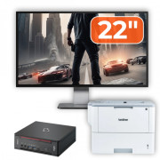 Pachet Calculator Second Hand Fujitsu Esprimo Q958 Mini PC, Intel Core i5-9500 3.00 - 4.40GHz, 8GB DDR4, 256GB SSD + Monitor 22" + Imprimanta Brother HL-L6300DW