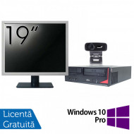Pachet Calculator Fujitsu E410, Intel Core i3-3220 3.30GHz, 4GB DDR3, 500GB SATA + Monitor 19 Inch + Webcam + Tastatura si Mouse + Windows 10 Pro