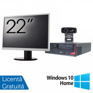 Pachet Calculator Fujitsu E410, Intel Core i3-3220 3.30GHz, 4GB DDR3, 500GB SATA + Monitor 22Inch + Webcam + Tastatura si Mouse + Windows 10 Home