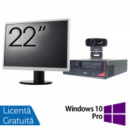 Pachet Calculator Fujitsu E410, Intel Core i3-3220 3.30GHz, 4GB DDR3, 500GB SATA + Monitor 22Inch + Webcam + Tastatura si Mouse + Windows 10 Pro