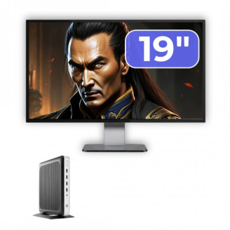Pachet PC Second Hand HP T630 Thin Client, AMD GX-420GI 2.00GHz, 8GB DDR4, 128GB SSD + Monitor 19"