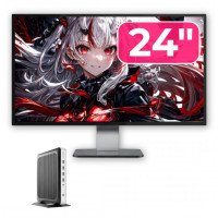 Pachet PC Second Hand HP T630 Thin Client, AMD GX-420GI 2.00GHz, 8GB DDR4, 128GB SSD + Monitor 24"
