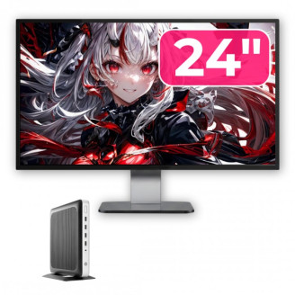 Pachet PC Second Hand HP T630 Thin Client, AMD GX-420GI 2.00GHz, 8GB DDR4, 128GB SSD + Monitor 24"