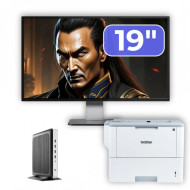 Pachet PC Second Hand HP T630 Thin Client, AMD GX-420GI 2.00GHz, 8GB DDR4, 128GB SSD + Monitor 19" & Imprimanta Brother HL-L6300DW