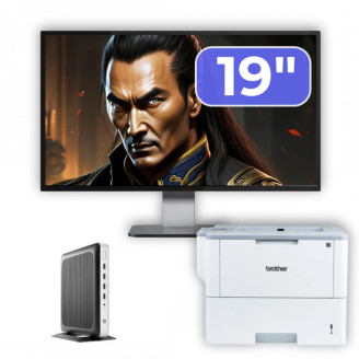 Pachet PC Second Hand HP T630 Thin Client, AMD GX-420GI 2.00GHz, 8GB DDR4, 128GB SSD + Monitor 19" & Imprimanta Brother HL-L6300DW