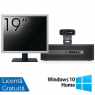 Pachet Calculator HP 800 G2 SFF, Intel Core i5-6500 3.20GHz, 8GB DDR4, 240GB SSD + Monitor 19 Inch + Webcam + Tastatura si Mouse + Windows 10 Home