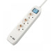 Prelungitor cu USB Spacer PP-3-18-TC-USB, Schuko x 3, Type-C x1, USB 3.1A x 1,  cablu 1.8m, 16A, max. 3500W, protectie copii, intrerupator, Gri