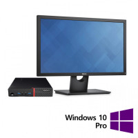 Pachet Calculator Refurbished Lenovo ThinkCentre M700 Mini PC, Intel Core i5-6400T 2.20 - 2.80GHz, 8GB DDR4, 256GB SSD + Monitor 22 Inch + Windows 10 Pro