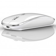 Mouse Nou ABL-M3, 1600dpi, 4 Butoane, Alb, Wireless, USB-A + USB-C Reciever