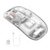 Mouse Nou M133, 2400dpi, 5 Butoane, Indicator Nivel Baterie, Transparent, Alb, Wireless + Bluetooth