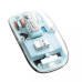 Mouse Nou M133, 2400dpi, 5 Butoane, Indicator Nivel Baterie, Transparent, Albastru, Wireless + Bluetooth