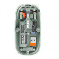 Mouse Nou M233, 1600dpi, 5 Butoane, Indicator Nivel Baterie, Transparent, Verde, Wireless + Bluetooth