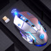 Mouse Nou pentru Gaming, E-Sports A4, 1600dpi, 6 Butoane, RGB, Gri, Wireless