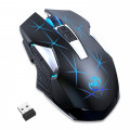 Mouse Nou pentru Gaming, HXSJ T300, 2400dpi, 7 Butoane, RGB, Negru, Wireless