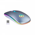 Mouse Nou YINDIAO A2, 1600dpi, 4 Butoane, RGB, Argintiu, Wireless