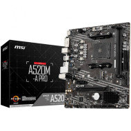 Placa de baza MSI A520M-A PRO, Socket AM4, m-ATX 23.6 x 20cm, pentru procesoare AMD gen 3, 4, si 5