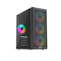 Carcasa ATX cu sursa 500W OptimX Prime, Iluminare RGB Reglabilă, Sticlă Temperată 4 ventilatoare aRBG de 120mm, design premium