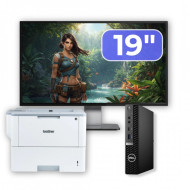 Pachet Calculator Second Hand DELL OptiPlex 7080 Mini PC, Intel Core i5-10500T 2.30 - 3.80GHz, 8GB DDR4, 256GB SSD + Monitor 19" + Imprimanta Brother HL-L6300DW