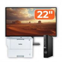 Pachet Calculator Second Hand DELL OptiPlex 7080 Mini PC, Intel Core i5-10500T 2.30 - 3.80GHz, 8GB DDR4, 256GB SSD + Monitor 22" + Imprimanta Brother HL-L6300DW