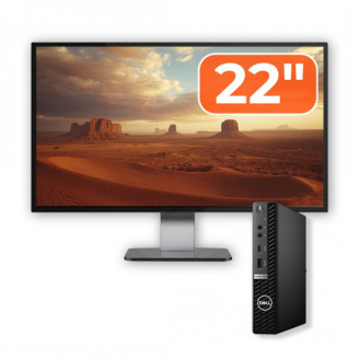 Pachet Calculator Second Hand DELL OptiPlex 7080 Mini PC, Intel Core i5-10500T 2.30 - 3.80GHz, 8GB DDR4, 256GB SSD + Monitor 22"