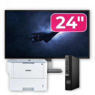 Pachet Calculator Second Hand DELL OptiPlex 7080 Mini PC, Intel Core i5-10500T 2.30 - 3.80GHz, 8GB DDR4, 256GB SSD + Monitor 24" + Imprimanta Brother HL-L6300DW