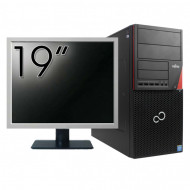 Pachet Calculator Fujitsu Siemens P720, Intel Core i3-4130 3.40GHz, 4GB DDR3, 500GB SATA, DVD-ROM + Monitor 19 Inch