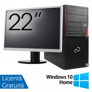 Pachet Calculator Fujitsu Siemens P720, Intel Core i3-4130 3.40GHz, 4GB DDR3, 500GB SATA, DVD-ROM + Monitor 22 Inch + Windows 10 Home