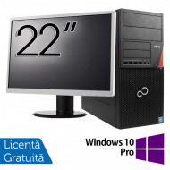 Pachet Calculator Fujitsu Siemens P720, Intel Core i3-4130 3.40GHz, 4GB DDR3, 500GB SATA, DVD-ROM + Monitor 22 Inch + Windows 10 Pro