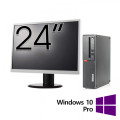 Pachet Calculator Refurbished LENOVO ThinkCentre M910s SFF, Intel Core i5-6500 3.20GHz, 8GB DDR4, 256GB SSD + Monitor 24 Inch + Windows 10 Pro