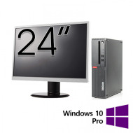 Pachet Calculator Refurbished LENOVO ThinkCentre M910s SFF, Intel Core i5-6500 3.20GHz, 8GB DDR4, 256GB SSD + Monitor 24 Inch + Windows 10 Pro