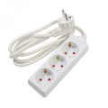 Prelungitor Spacer, Schuko x 3, conectare prin Schuko (T), cablu 1.5 m, 16 A, protectie copii, alb