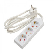 Prelungitor Spacer, Schuko x 3, conectare prin Schuko (T), cablu 1.5 m, 16 A, protectie copii, alb