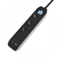 Prelungitor cu USB Spacer PP-3-45B-TC-USB, Schuko x 3, Type-C x1, USB 3.1A x 1,  cablu 4.5m, 16A, max. 3500W, protectie copii, intrerupator, Negru