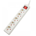 Prelungitor Spacer PP-5-18, Schuko x 5, cablu 1.8m, 16A, protectie copii, alb