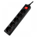 Prelungitor Spacer PP-5-18 v2, Schuko x 5, cablu 1.8m, 16A, protectie copii, negru
