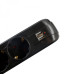Prelungitor Spacer PP-5-18B-USB, USB 2.1 Quick Charge x 2, Schuko x 5, cablu 1.8m, 16A, protectie copii, protectie supratensiune, negru