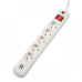 Prelungitor Spacer PP-5-18-USB, USB 2.1 Quick Charge x 2, Schuko x 5, cablu 1.8m, 16A, protectie copii, protectie supratensiune, alb