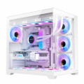 Carcasa Noua Pro Gaming Elite White, Cube Tower, ATX, Fara Sursa, 7x Fan ARGB, Controller ARGB, Telecomanda