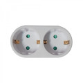 Dublu-stecher Spacer SPMS-2-WH, 2 prize Schuko, 1 stecher Schuko, 16A, max 3500W, protectie copii, alb
