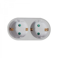 Dublu-stecher Spacer SPMS-2-WH, 2 prize Schuko, 1 stecher Schuko, 16A, max 3500W, protectie copii, alb Dublu-stecher Spacer SPMS-2-WH, 2 prize Schuko, 1 stecher Schuko, 16A, max 3500W, protectie copii, alb