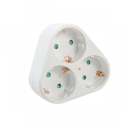 Triplu-stecher Spacer SPMS-3-WH, 3 prize Schuko, 1 stecher Schuko, 16A, max 3500W, protectie copii, alb Triplu-stecher Spacer SPMS-3-WH, 3 prize Schuko, 1 stecher Schuko, 16A, max 3500W, protectie copii, alb