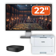 Pachet PC Second Hand HP T430 Thin Client, Intel Celeron N4000 1.10-2.60GHz, 2GB DDR4, 16GB SSD + Monitor 22" & Imprimanta Brother HL-L6300DW