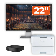 Pachet PC Second Hand HP T430 Thin Client, Intel Celeron N4000 1.10-2.60GHz, 2GB DDR4, 16GB SSD + Monitor 22" & Imprimanta Brother HL-L6300DW